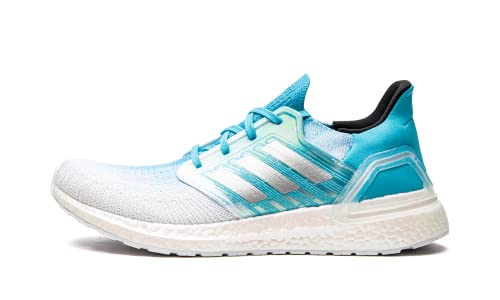 adidas Running Ultraboost 20 Footwear White/Silver Metallic/Signal Cyan 8.5 D (M) von adidas