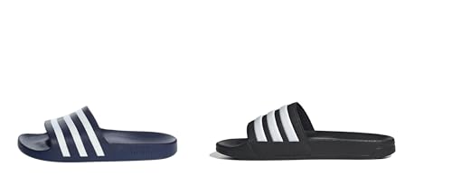 adidas Unisex Adilette Aqua Schlappen, Dark Blue/FTWR White/Dark Blue, 43 EU Herren Adilette Shower Slipper, Schwarz, 43 EU von adidas