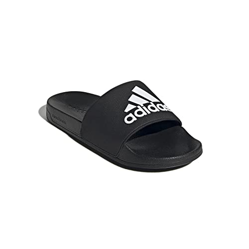 adidas Shower Adilette Badelatschen (Black/White, EU Schuhgrößensystem, Erwachsene, Numerisch, M, 46) von adidas