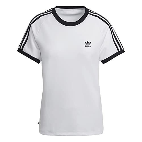 adidas Slim 3 Stripes Women Top (34, White) von adidas