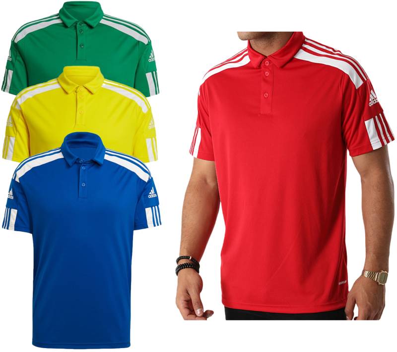 adidas Squadra 21 Herren atmungsaktives Polo-Shirt bequemes Sport-Shirt in Gelb, Rot, Blau oder Grün von adidas