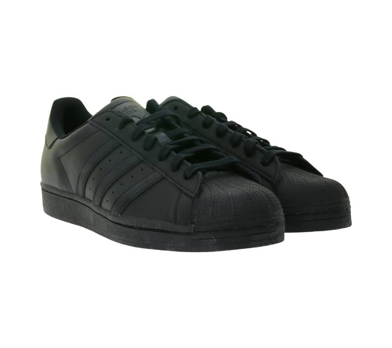 adidas Superstar Unisex Sneaker mit ikonischem Shell Toe Design Echtleder-Schuhe Low Top Sneaker EG4957 Schwarz von adidas