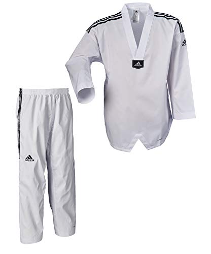 adidas Taekwondoanzug, adi Fighter Eco mit Streifen, weißes Revers (160) von adidas
