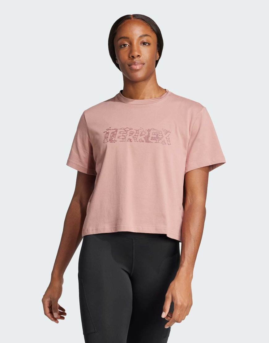 adidas Terrex - Grafik-T-Shirt in Warm Clay-Braun von adidas