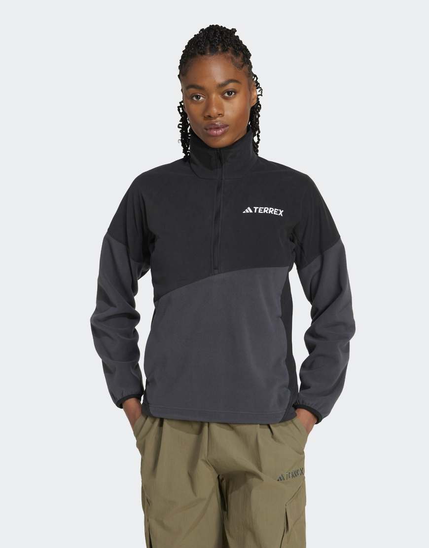 adidas Terrex - Multi Climawarm - Fleece-Anorak in Schwarz / Carbon von adidas