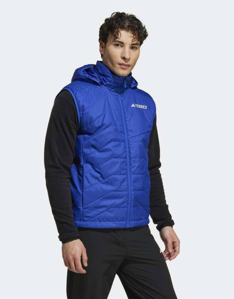 adidas Terrex - Multi Climawarm - Isolierende Weste in Semi Lucid Blue mit Kapuze-Blau von adidas