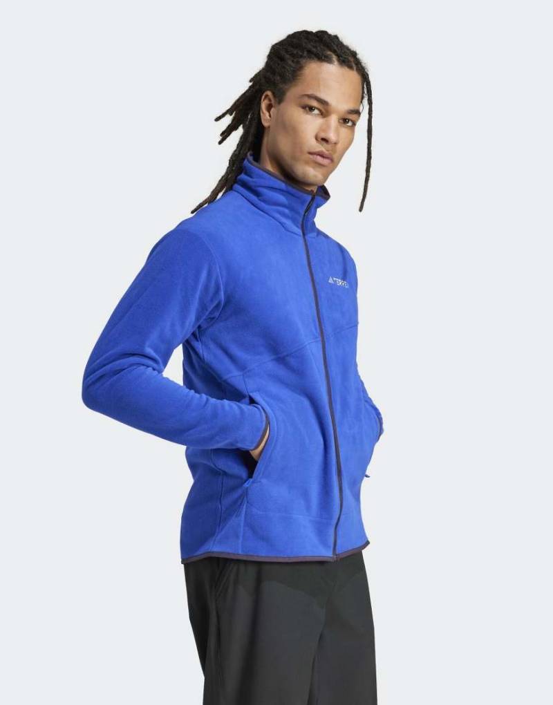 adidas - Terrex Multi - Fleecejacke in Semi Lucid Blue mit durchgehendem Reißverschluss-Blau von adidas