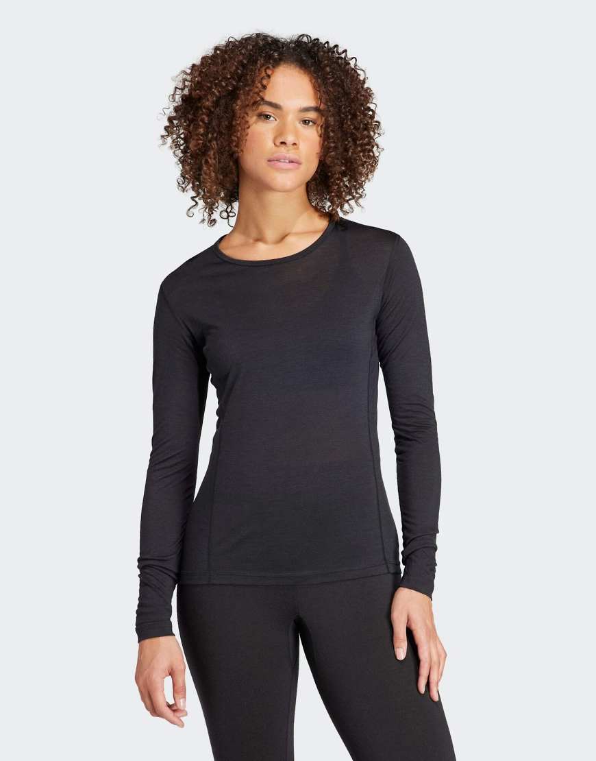 adidas - Terrex Xperior Merino 150 - Langärmliges Baselayer-T-Shirt in Schwarz adidas - Terrex Xperior Merino 150 - Langärmliges Baselayer-T-Shirt in Schwarz von adidas