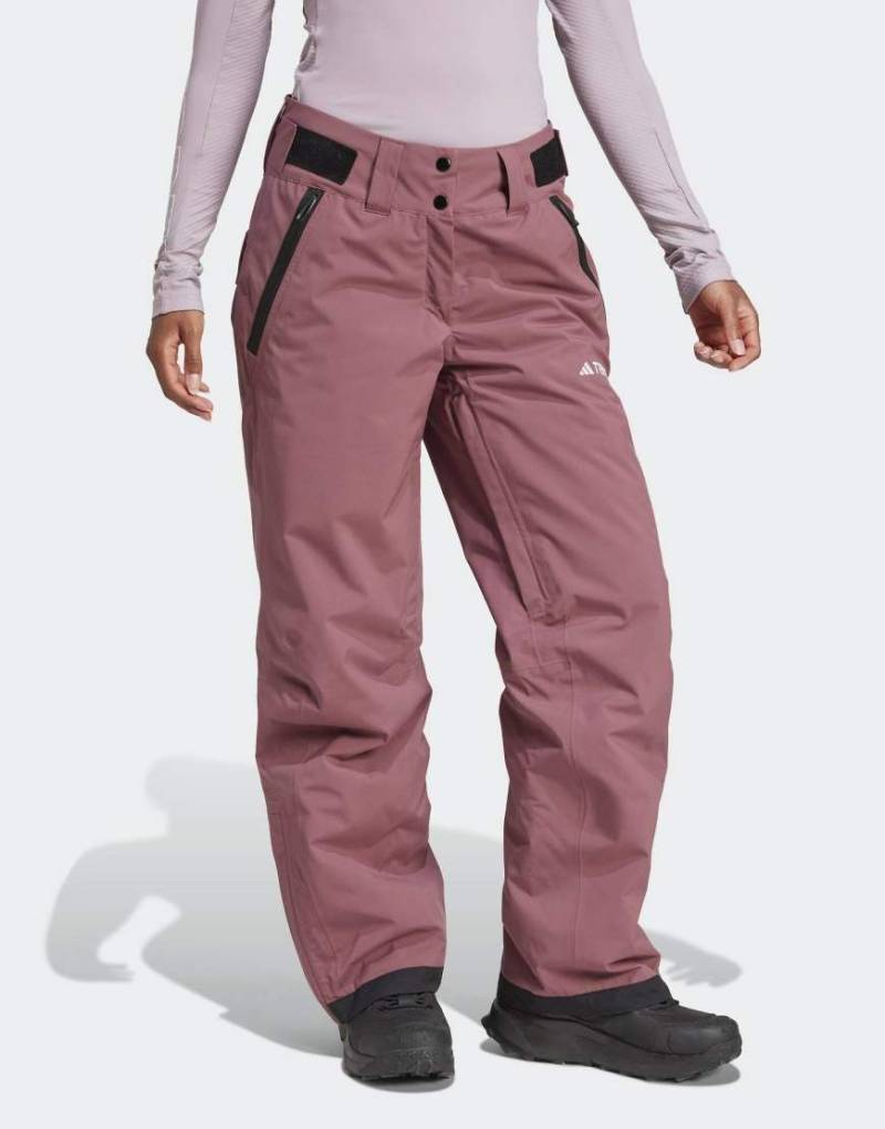 adidas Terrex - xperior 2l - Isolierte Stretch-Hose in Burgunderrot/Weiß von adidas