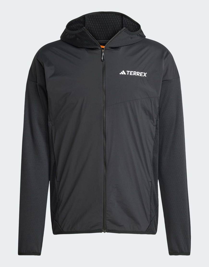 adidas Terrex - xperior climawarm+ wind - Leichte Fleece-Jacke in Schwarz mit Kapuze von adidas