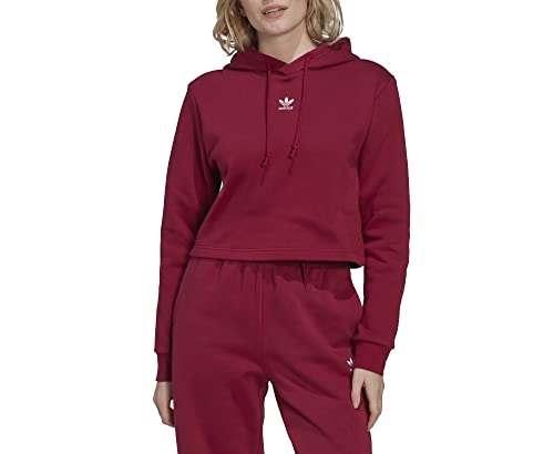 adidas Trefoil Crop Women Hoody Kapuzenpullover (38, Burgundy) von adidas