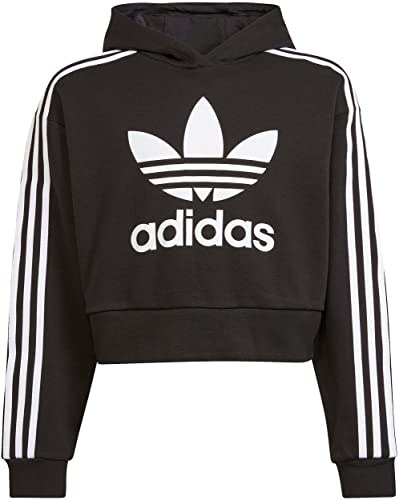 adidas Trefoil Cropped Kids Hoody (128, Black) von adidas