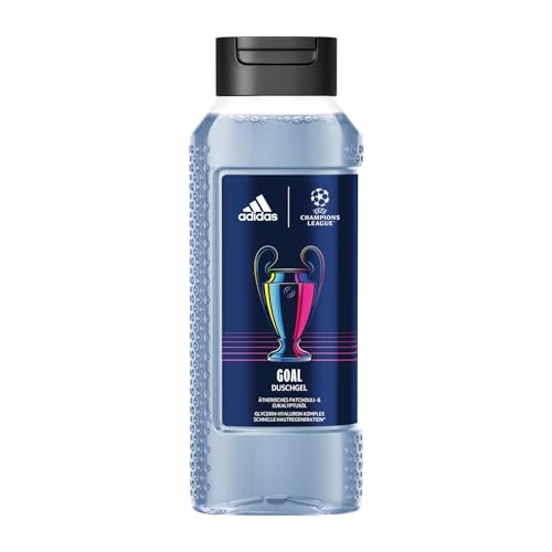 adidas UEFA Champions League Goal Edition Duschgel, mit langanhaltend frischem, grünem Fougère Duft mit natürlichen ätherischen Ölen für Männer, 250ml von adidas