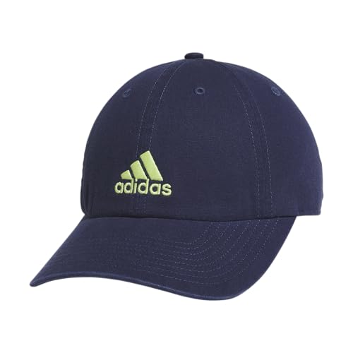 adidas Ultimative Kappe für Kinder und Jungen und Mädchen, gewaschene Baumwolle, entspannte Passform, verstellbare Passform, Dunkelblau/Pulse Lime Green, Einheitsgröße adidas Ultimative Kappe für Kinder und Jungen und Mädchen, gewaschene Baumwolle, entspannte Passform, verstellbare Passform, Dunkelblau/Pulse Lime Green, Einheitsgröße von adidas
