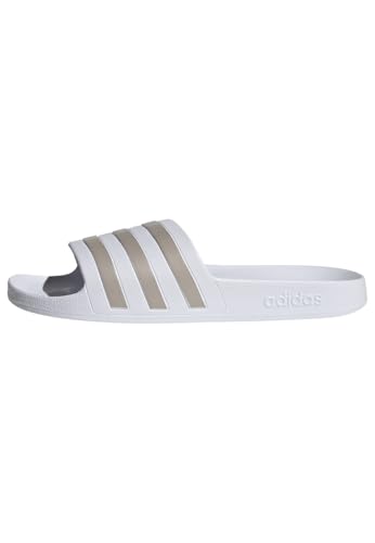 adidas Unisex Adilette Aqua Slides, Cloud White / Platinum / Cloud White, 44.5 EU von adidas
