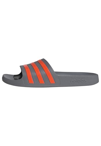 adidas Unisex Adilette Aqua Slides Flipflop, Grey Three/Impact Orange/Grey Three, 42 EU von adidas