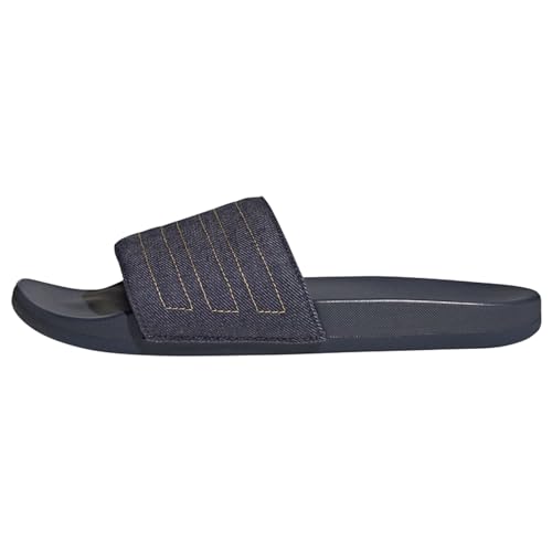 adidas Unisex Adilette Comfort Slide Sandal, Shadow Navy Preloved Yellow Shadow Navy, 37 EU von adidas