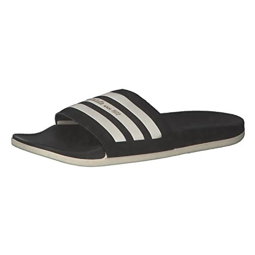 adidas Unisex Adilette Comfort Logo Slipper, Core Black Wonder White Gold Met, 38 EU von adidas