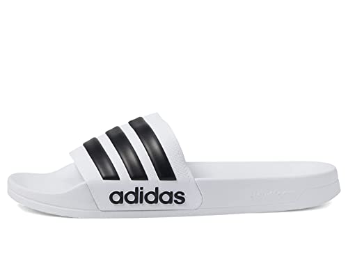 adidas Unisex Adilette Shower Slide Sandal, White/Core Black/White, 8 US Men von adidas