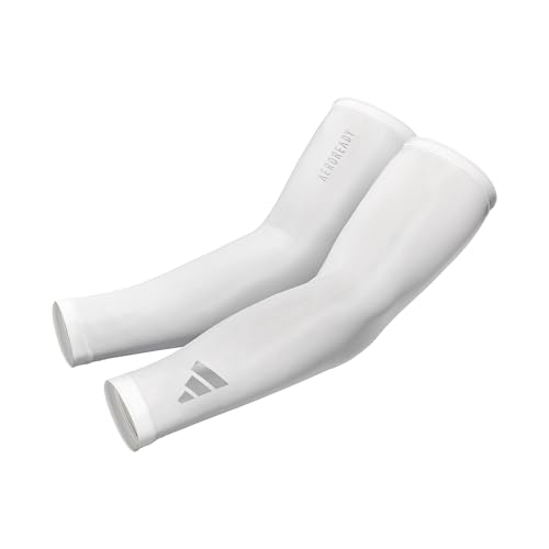 adidas Unisex Aeroready Kompressions-Armstulpen Sportärmel, Weiß, S-M (2er Pack) von adidas