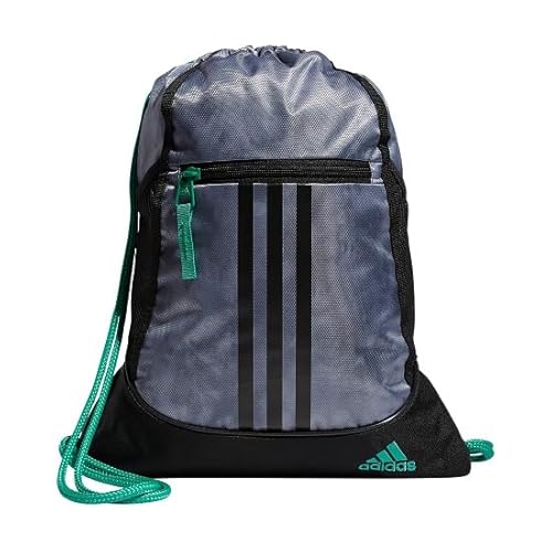 adidas Unisex Alliance 2 Sackpack Sackpacktasche, Stone Wash grau/Court Green/Black, One Size von adidas