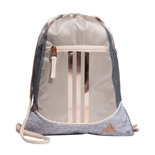 adidas Unisex Alliance 2 Sackpack Sackpacktasche, Wonder Taupe Beige/Jersey Grau/Rosegold, One Size von adidas