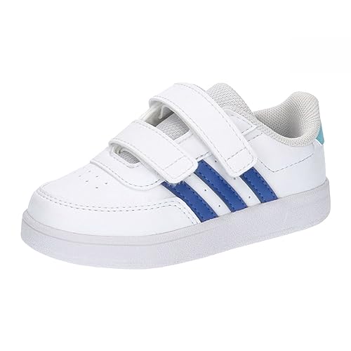 adidas Unisex Baby Breaknet Lifestyle Court Two-Strap Hook-and-Loop Shoes Sneaker, FTWR White/Team royal Blue/Light Aqua, 21 EU von adidas