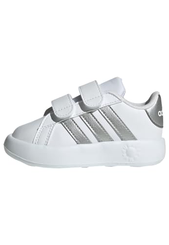 adidas Jungen Unisex Kinder Grand Court 2.0 Shoes Kids Tennisschuhe, Cloud White/Matte Silver/Cloud White, 19 EU von adidas