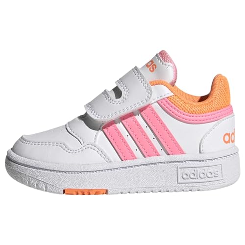 adidas Unisex Baby Hoops Shoes-Low (Non Football), FTWR White/Beam pink/Screaming orange, 23 EU von adidas