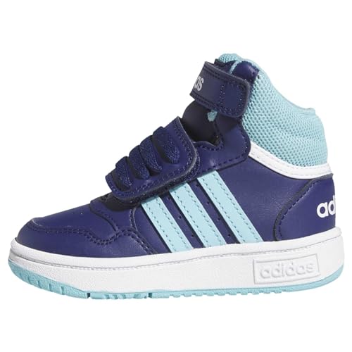 adidas Unisex Baby Hoops Mid Shoes Sneakers, Dark Blue/Light Aqua/FTWR White, 19 EU von adidas