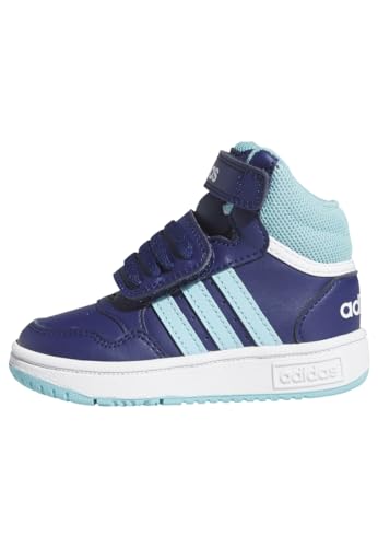 adidas Unisex Baby Hoops Mid Shoes Sneaker, Dark Blue/Light Aqua/FTWR White, 21 EU von adidas