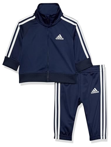 adidas Unisex Baby Tricot Trainingsanzug Jacke Jogger Hose Set Trainingsanzug, Marineblau, 3 Monate von adidas