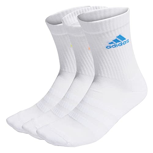 adidas Unisex Cush CRW 3pp Strumpfhose, Weiß/Amahaz (Mehrfarbig), L von adidas