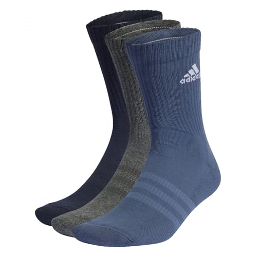 adidas Socks Cushioned Crew 3 Pairs, Legend Ink/Preloved Ink/Dark Grey Heather, 6.5-8 von adidas