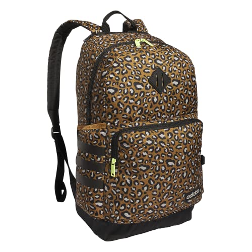 adidas Unisex-Erwachsene 3-Stripe Classic Backpack for Men and Women, Bag with Laptop Sleeve Rucksacktasche, Cheetah Bronze Strata/Schwarz/Pulse Lime Green/4.0, Einheitsgröße von adidas