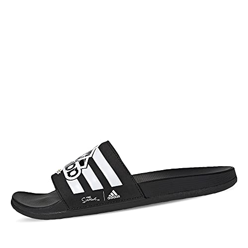 adidas Unisex-Erwachsene Adilette Comfort Logo Schiebe-Sandalen, Schwarz WeiÃŸ Schwarz von adidas