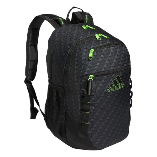 adidas Unisex-Erwachsene Excel Backpack for Men & Women – Durable Large Athletic Laptop Bag Rucksacktasche, Bos Mini Monogramm Black/Lucid Lime Green, OSFA von adidas