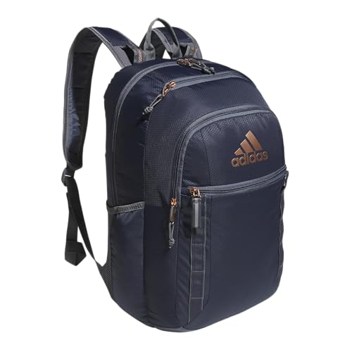 adidas Unisex-Erwachsene Excel Rucksack für Damen und Herren – Strapazierfähige, Große Athletische Laptoptasche Rucksacktasche, Shadow Navy/Onix Grey/Rose Gold, One Size von adidas
