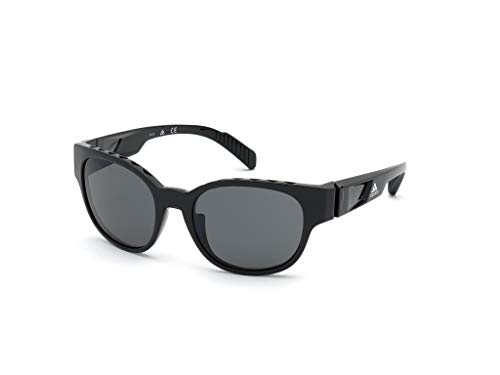 Adidas Unisex-Erwachsene SP0009 Sonnenbrille, Shiny Black/Smoke Polarized, 55 von adidas