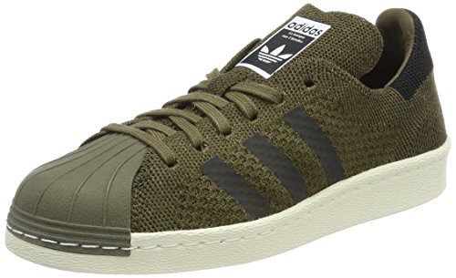 adidas Unisex-Erwachsene Superstar 80S Primeknit Sneaker, Grün (Trace Olive/Core Black/Trace Cargo), 36 2/3 EU von adidas