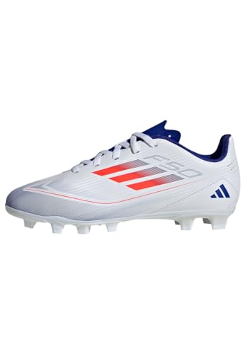 adidas Unisex F50 Club Football Boots Flexible Ground Fußballschuhe, Cloud White/Solar Red/Lucid Blue, 32 EU von adidas