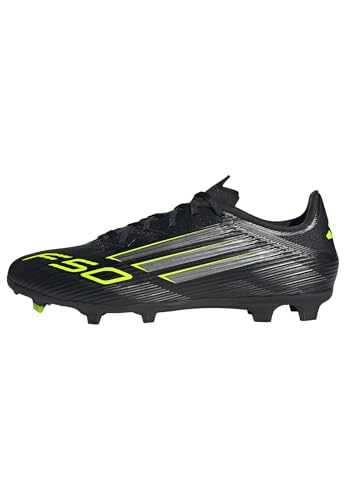 adidas Unisex F50 League Firm Ground Football Boots Fußballschuhe, Core Black/Iron Metallic/Lucid Lemon, 40 2/3 EU von adidas