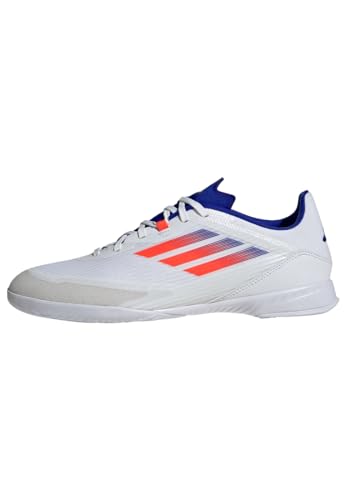 adidas Unisex F50 League Football Boots Indoor Hallenfußballschuhe, FTWR White/solar red/Lucid Blue, 49 EU von adidas