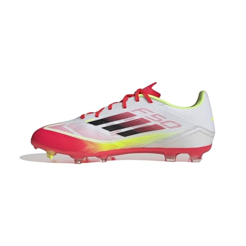 adidas Unisex F50 League Football Boots FG/MG Fußballschuhe, Cloud White/Core Black/Solar Yellow von adidas
