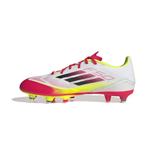 adidas Unisex F50 League Football Boots Soft Ground Fußballschuhe, Cloud White/Core Black/Solar Yellow von adidas