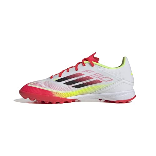 adidas Unisex F50 League Football Boots Turf Fußballschuhe, Cloud White/Core Black/Solar Yellow, 42 EU von adidas