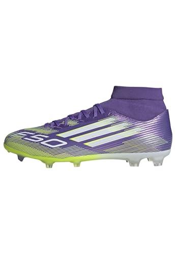 adidas Unisex F50 League Mid Firm Multi Ground Football Boots Fußballschuhe, Purple Rush/Cloud White/Lucid Lemon, 44 EU von adidas