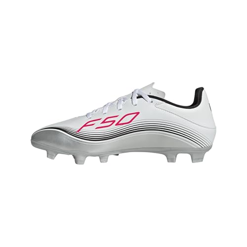 adidas Unisex F50 Messi Club Firm Multi Ground Football Boots Fußballschuhe, Cloud White/Lucid Red/Silver Metallic, 47 1/3 EU von adidas