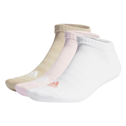 adidas Unisex Gepolsterte, niedrig geschnittene 3 Paar No Show Socken, Clear pink/White/Wonder beige, XXL von adidas