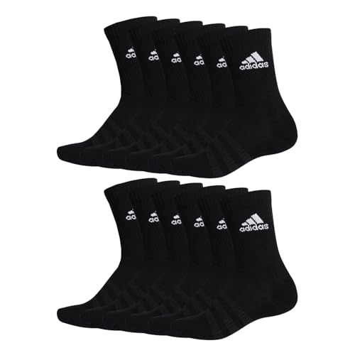 adidas Unisex Herren Damen Socken Sportsocken Cushioned Crewsocks 6 Paar, Farbe:Schwarz, Größe:40-42, Artikel:- black von adidas